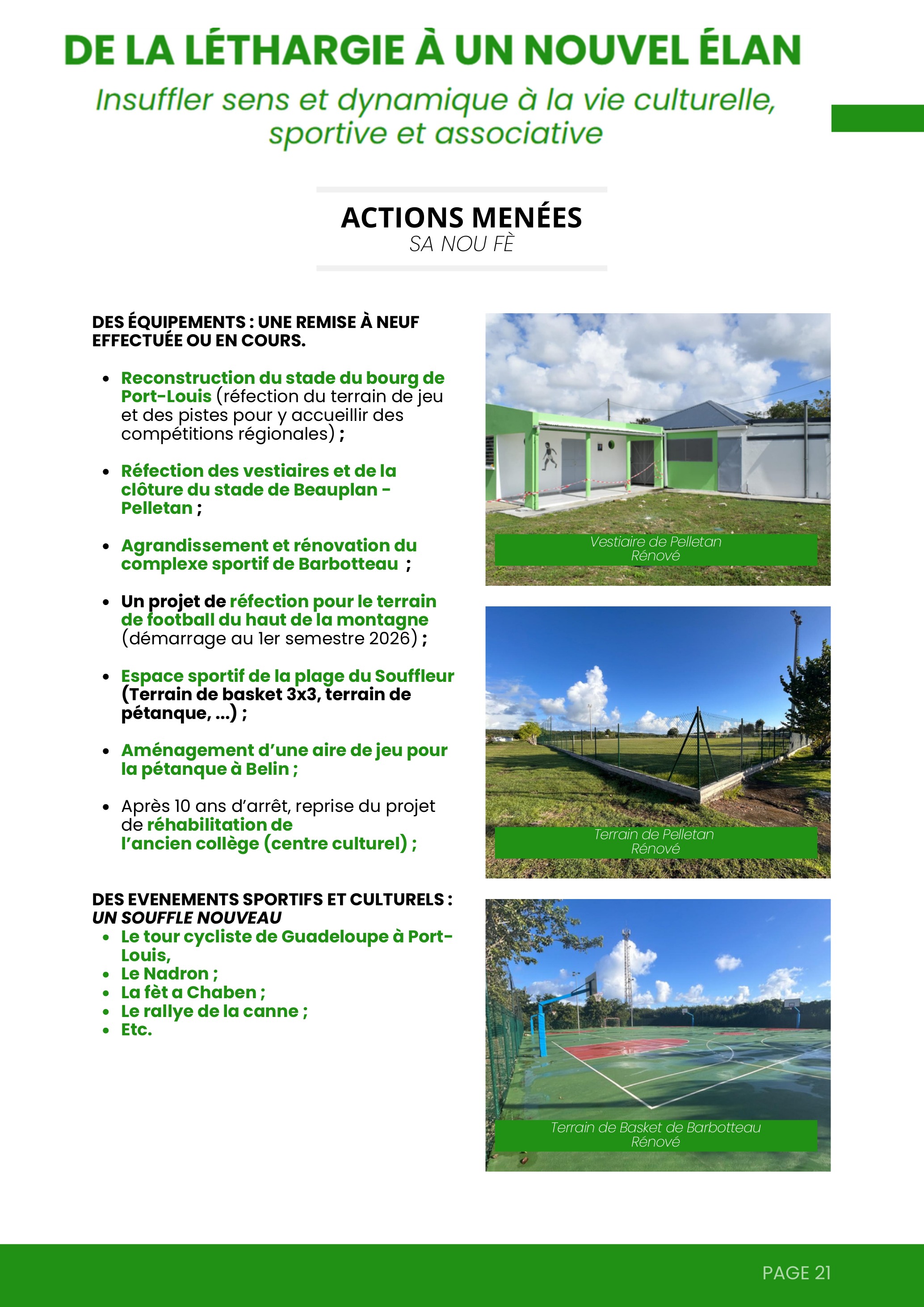 Nouvel élan — Équipements sportifs et culturels