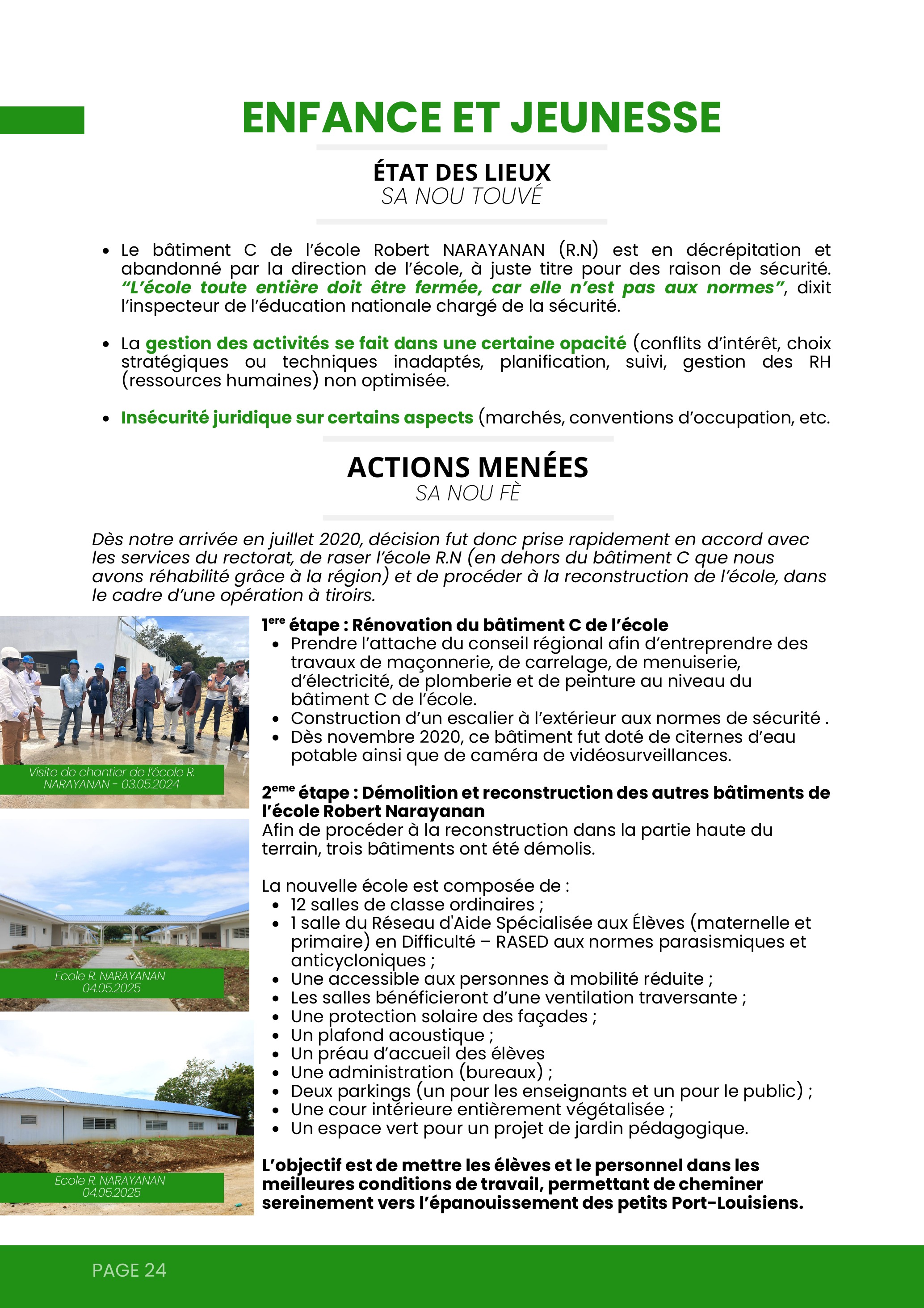 Enfance et jeunesse — École Robert Narayanan