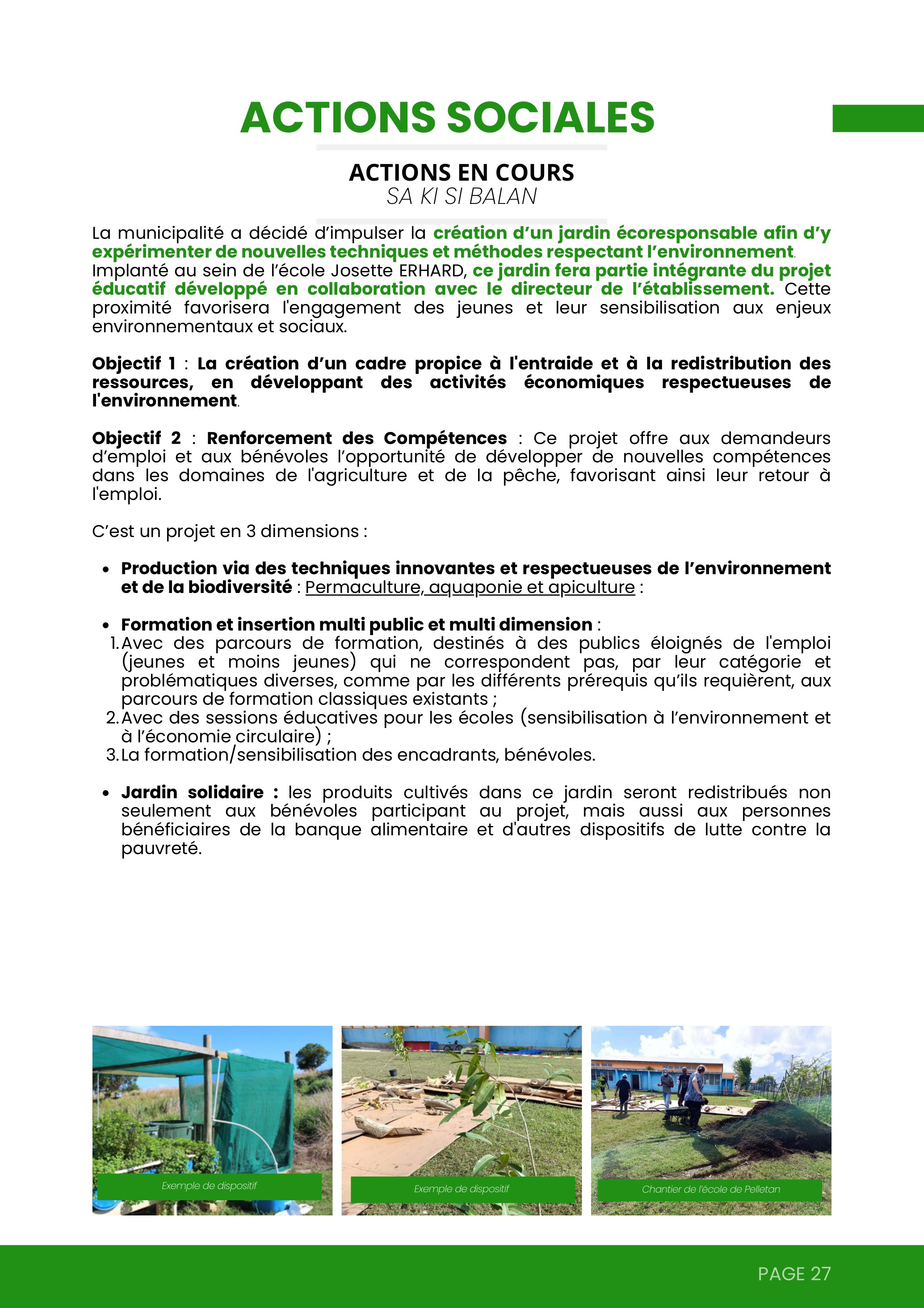 Actions sociales — Jardin éco-responsable