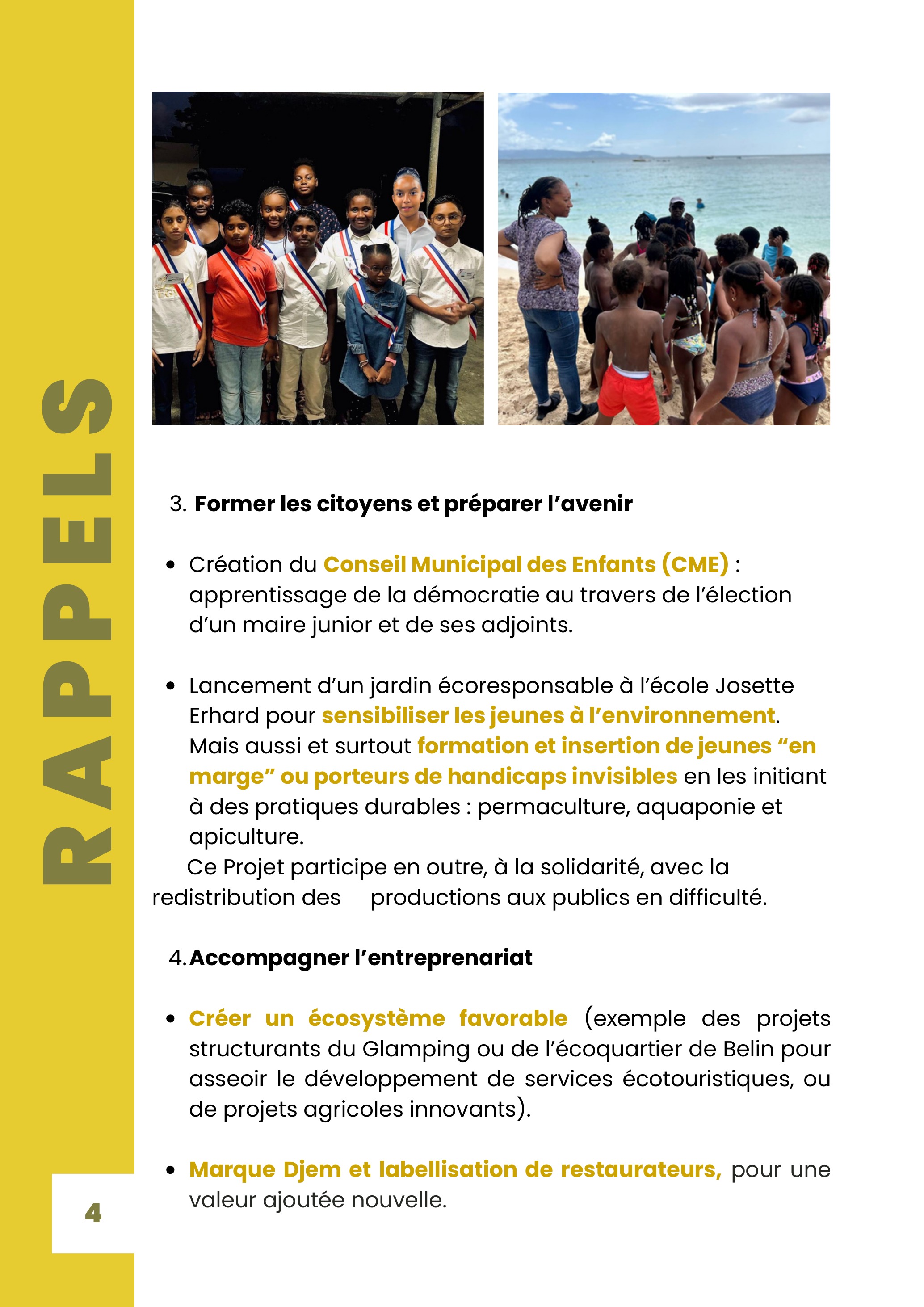 Rappels — Former les citoyens, préparer l'avenir, accompagner l'entreprenariat