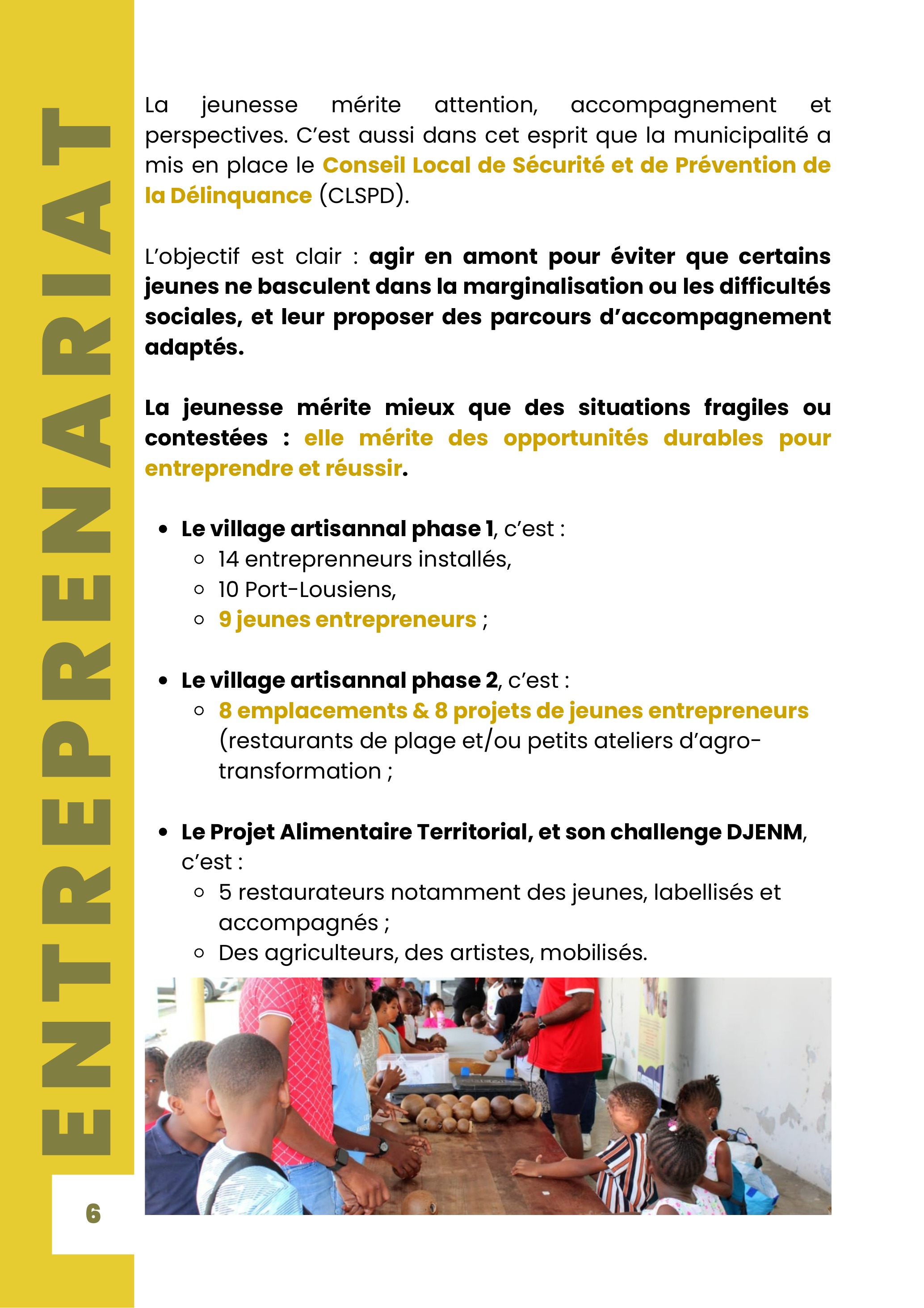 Entreprenariat — Village artisanal, Projet Alimentaire Territorial