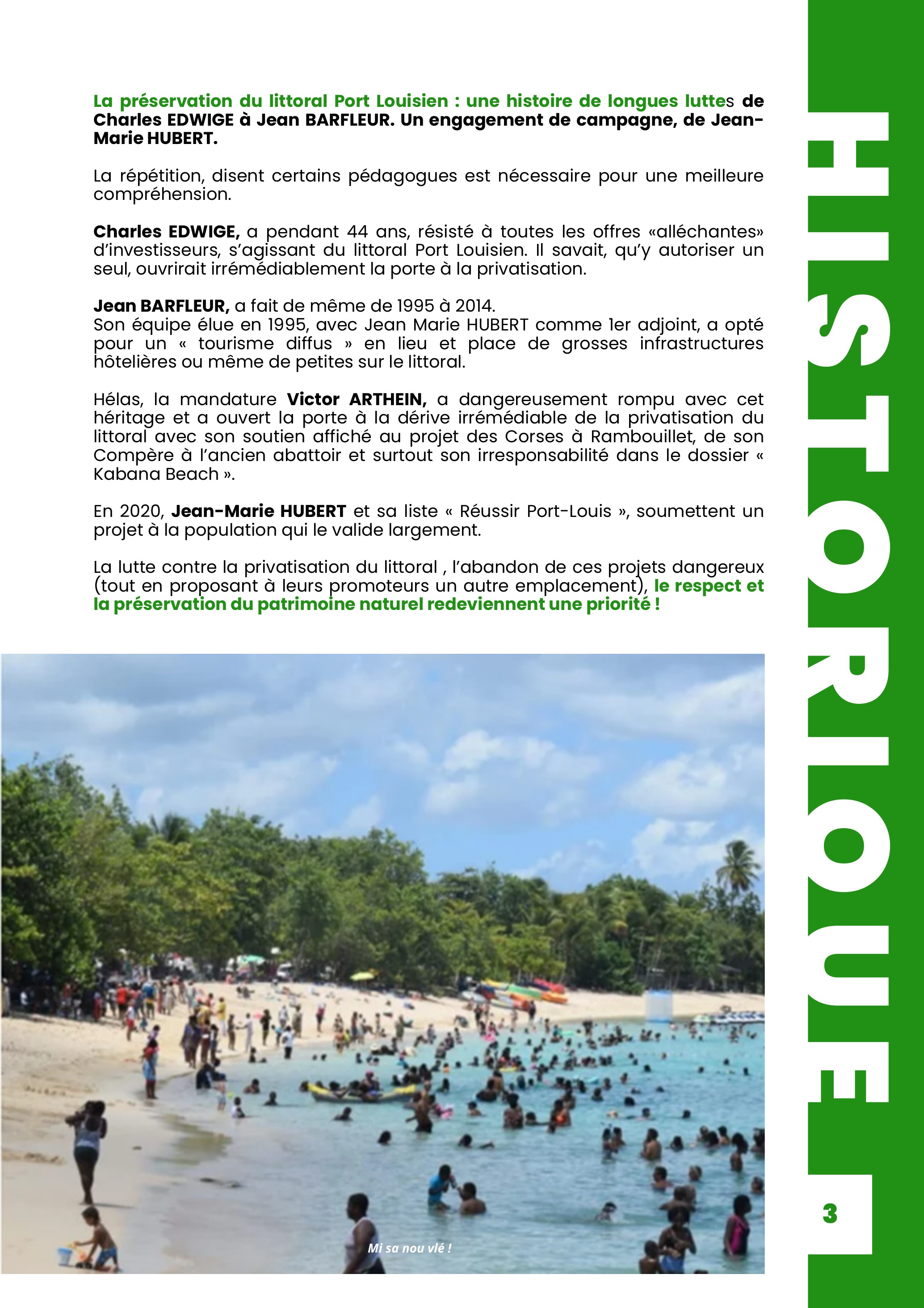 Historique — De Charles Edwige à Jean-Marie Hubert